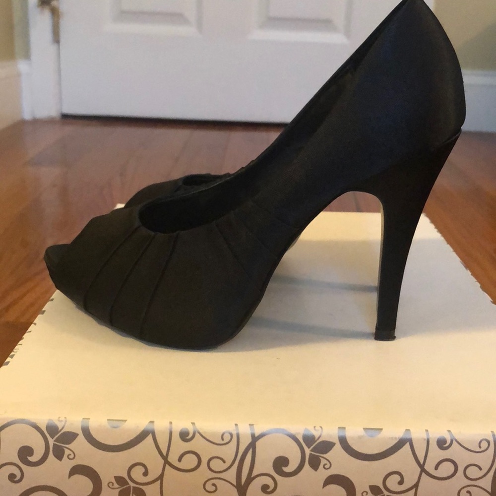Black satin shoes